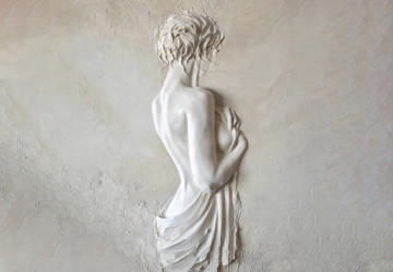 Yunan kadın heykeli kabartma